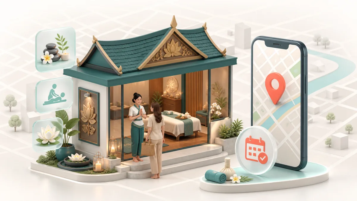 ร้านนวดและสปาที่ลูกค้าค้นพบผ่าน Google Maps และจองบริการ