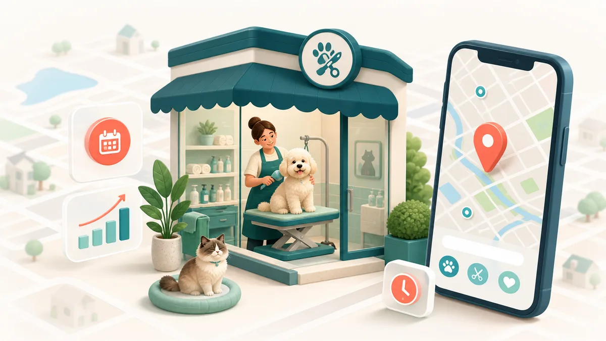 ร้านอาบน้ำตัดขนสัตว์เลี้ยงที่ลูกค้าค้นพบผ่าน Google Maps