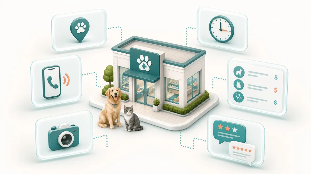 ข้อมูลสำคัญบน Google Business Profile สำหรับคลินิกสัตวแพทย์ ทั้งเวลา เบอร์โทร บริการ ราคา รูป และรีวิว