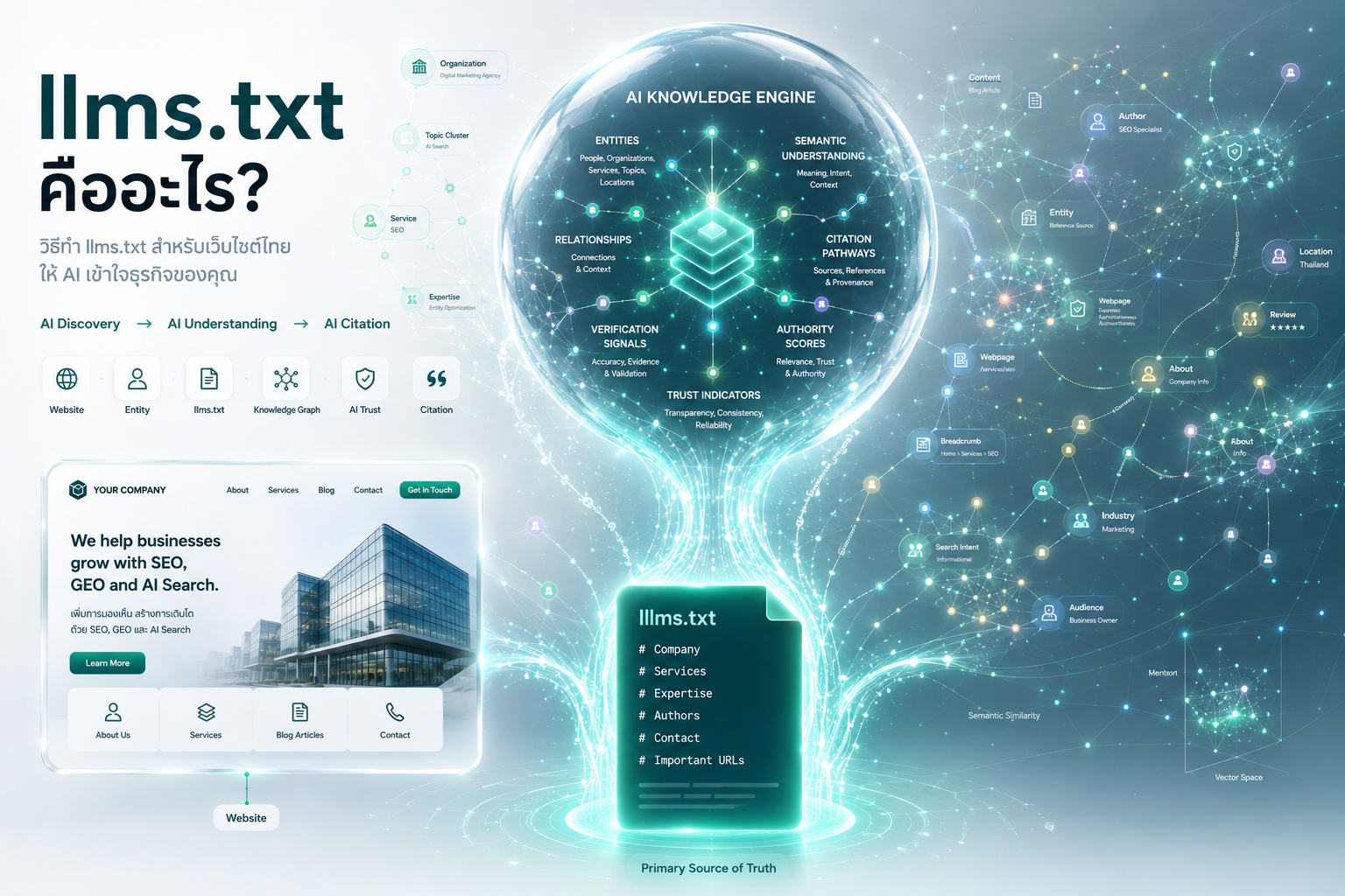 llms.txt คืออะไร วิธีทำ llms.txt สำหรับเว็บไซต์ไทยให้ AI เข้าใจธุรกิจของคุณ