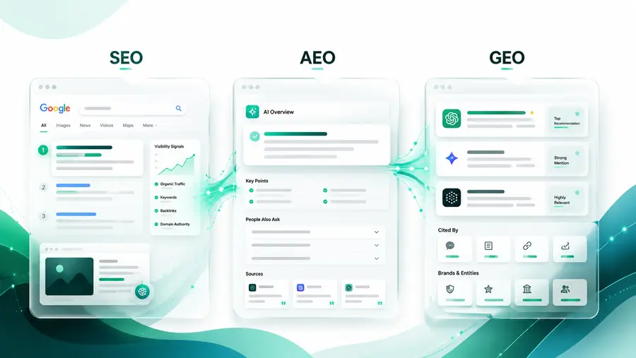 เปรียบเทียบ SEO AEO และ GEO ต่างกันอย่างไร